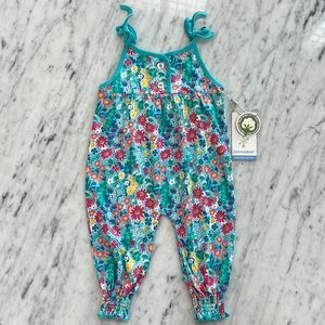 New Jaxxwear baby girl 100 percent Pima cotton floral romper
